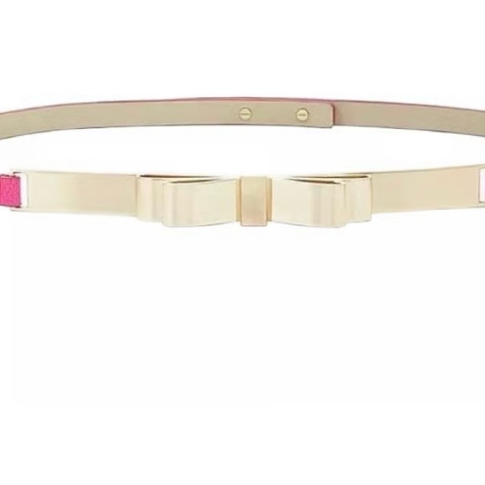 BCBGMaxAzria Gold and Pink Bow Belt